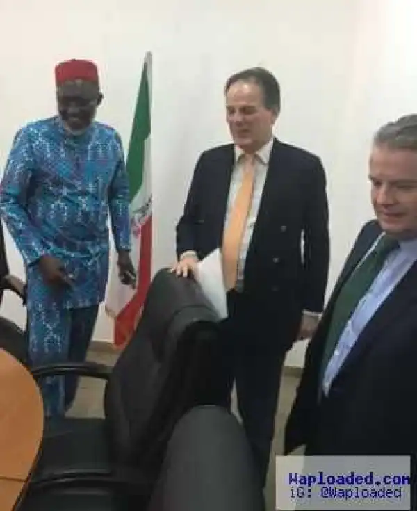 Photos: PDP Chieftain, Olisa Metuh Resumes Work At PDP Office